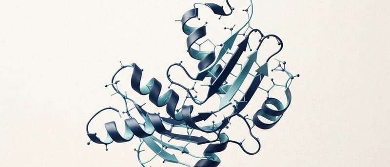 Abstract molecular ribbon model of a metabolic peptide